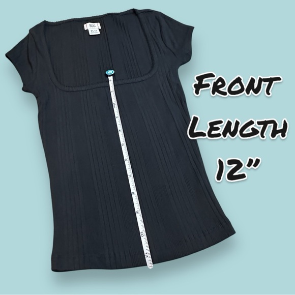 NWOT Urban Outfitters BDG Short Sleeved Ribbed Square Neck T in Black. Size XS - Picture 5 of 7